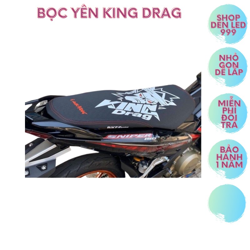 Bọc yên da yên xe máy king drag in sắc nét bền đẹp