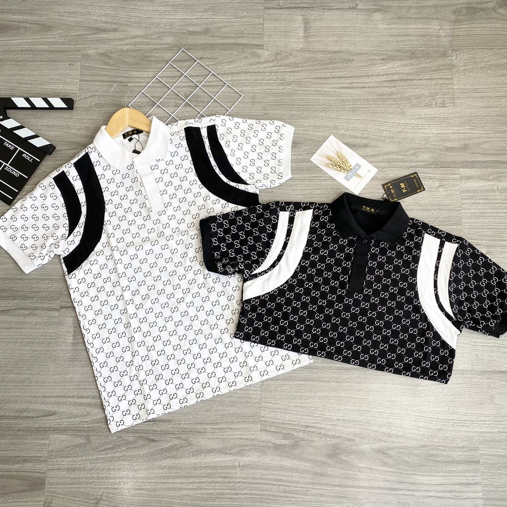 Áo phông nam nữ 🔱 full size 40-80 kg 🔱 áo polo gu.ci phối viền nách hcm87