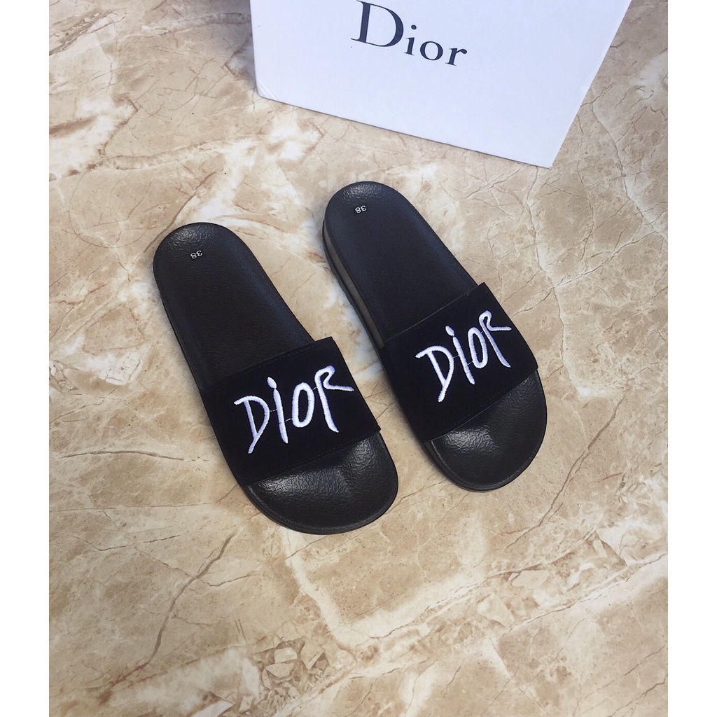 Freeship Dép nam quai ngang thêu chữ , dép Nam D I O R trẻ trung , năng động 2023