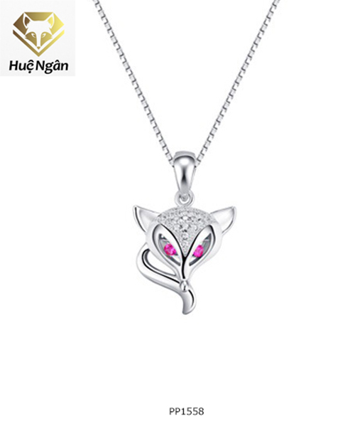 Mặt dây chuyền nữ trang sức bạc ý 925 huệ ngân - hồ ly quyến rũ pp1558