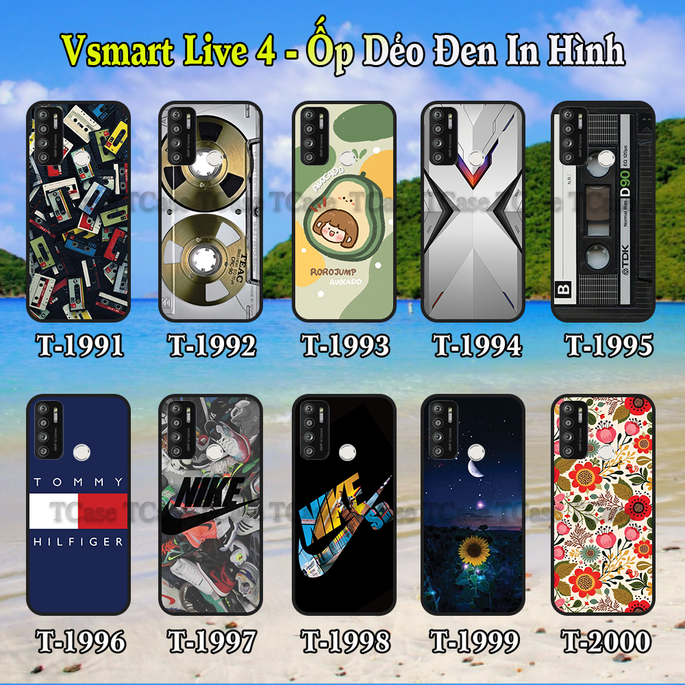 Ốp Lưng Vsmart Live 4 dẻo đen in hình Nhiều Mẫu Phần C