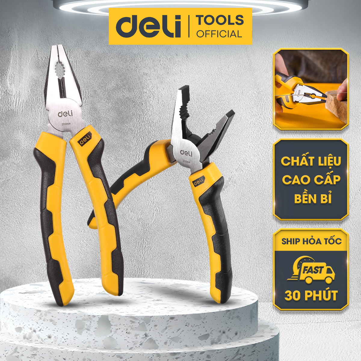Kìm đa năng 6-8 inch deli cao cấp chính hãng - chất liệu thép cacbon siêu bền - có thể sử dụng nhiều mục đích - edl2006