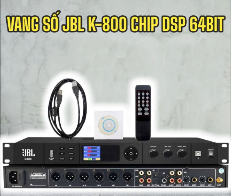 Vang Số JBL K800 64 BIT Thế Hệ Mới - Tích Hợp EQ Số Âm Thanh Cực hay - Chống Hú Tốt - ECHO - Reverb Effect Riêng Biệt - Phần Mềm Điều Chỉnh Qua Máy Tính Kết Nối Dễ Dàng Tích Hợp Chức Năng Chống Hú Hiệu Quả , BH 12 THÁNG