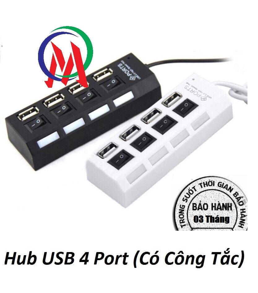 [HCM][Mua lẻ giá sỉ] HUB 4 PORT CÓ CÔNG TẮC USB 2.0