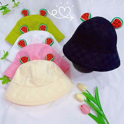 Nón tai bèo | Mũ Bucket họa tiết tai hình Dưa Hấu Dễ thương cho nàng