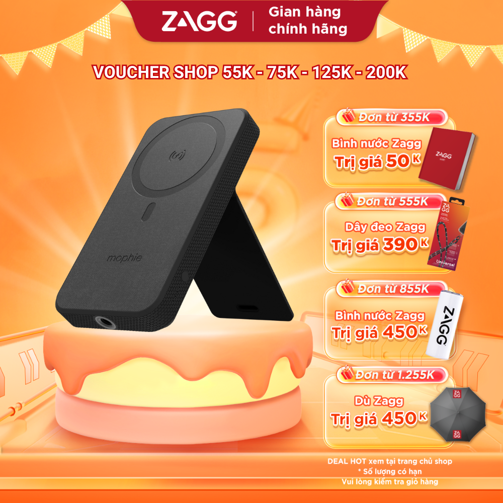 Sạc dự phòng không dây Mophie snap+ powerstation stand 10,000mAh