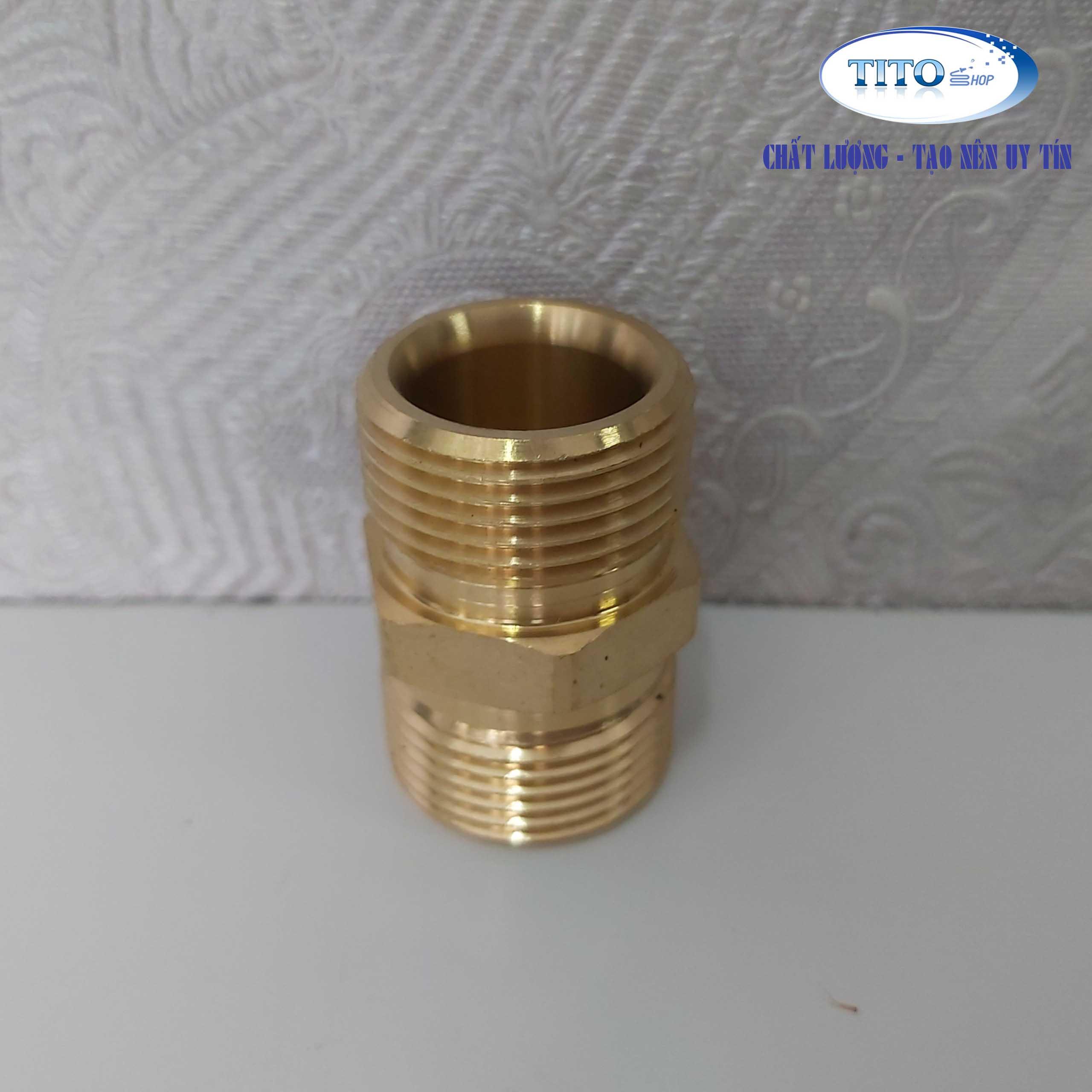 KHỚP BẰNG ĐỒNG NỐI GIỮA 2 DÂY CAO ÁP CỦA MÁY XỊT RỬA CAO ÁP - PHỤ KIỆN MÁY RỬA XE