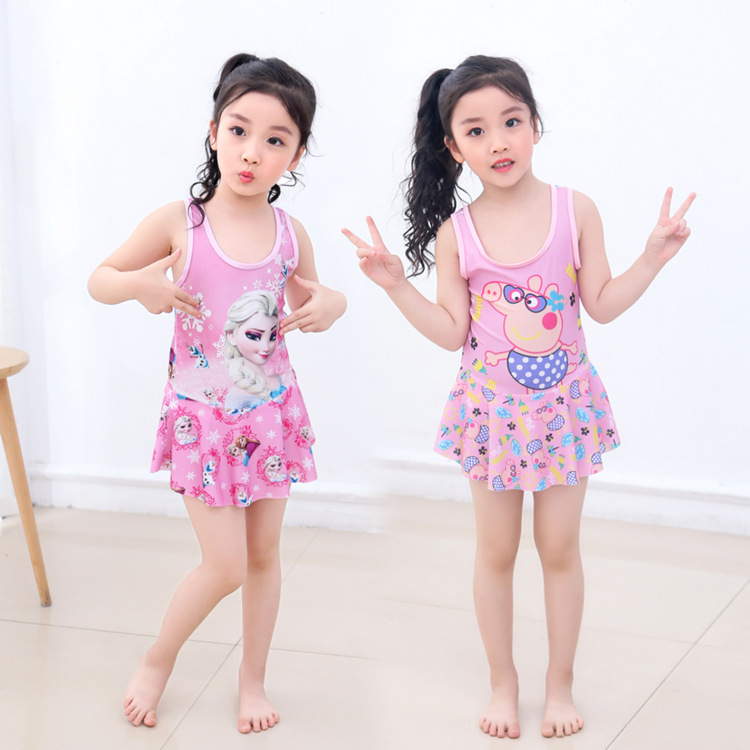 Quần bơi, áo bơi , bộ đồ bơi liền thân bé gái cao cấp, họa tiết elsa cực đẹp, size chuẩn từ s đến 3xl