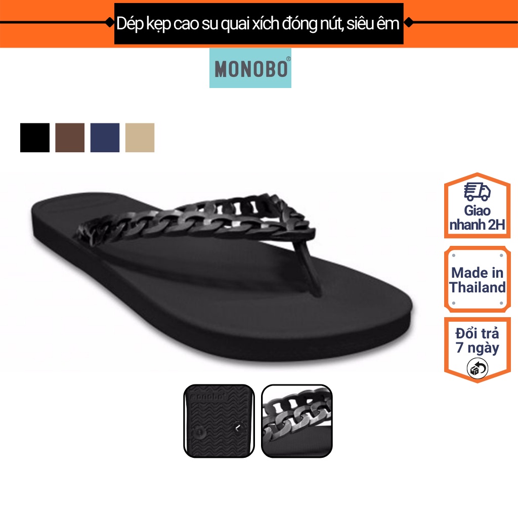 Dép thái lan nữ xỏ ngón hiệu monobo cao su êm, bám chắc - jina 3