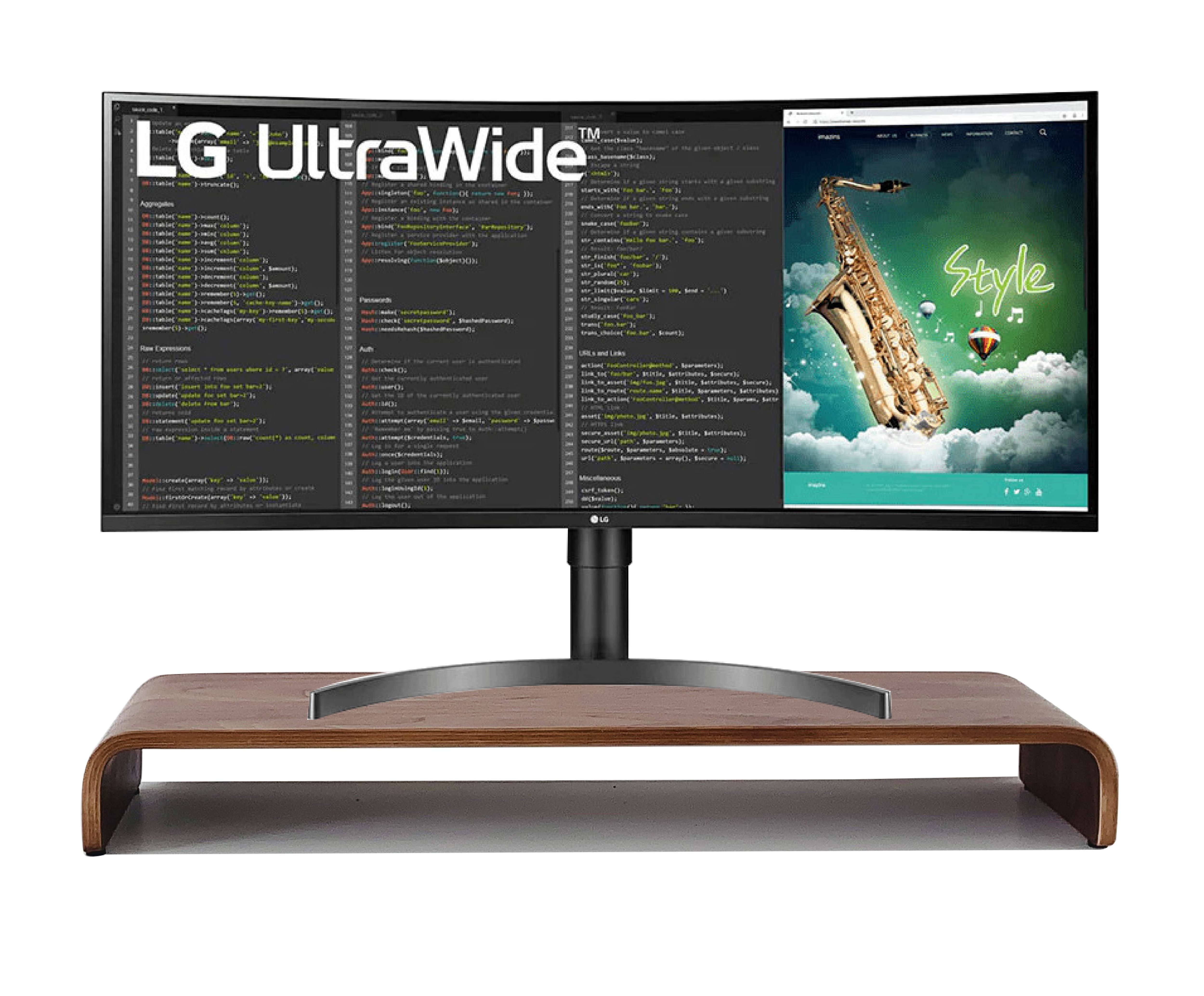 Kệ màn hình máy tính - Kệ Tivi Plyconcept Monitor Stand U800 - Ngang 80 cm - Màu gỗ Walnut