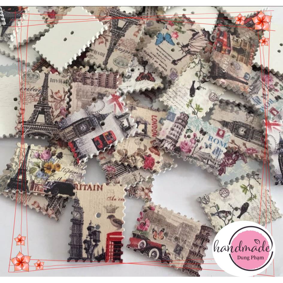 Cúc nhựa handmade - cúc vintage trang trí scrapbook, cúc áo