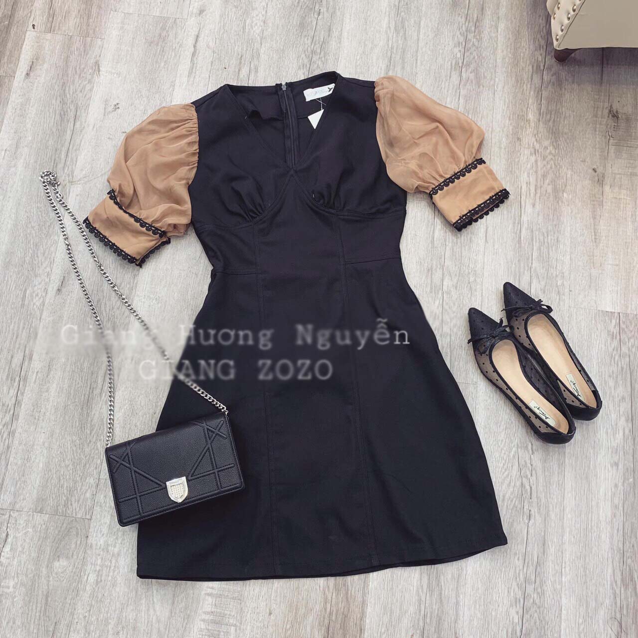 [HCM]Đầm Nữ Suông Phối Lưới Tay Lỡ  Phối Lưới Thời Trang  Mới Pk Đ84