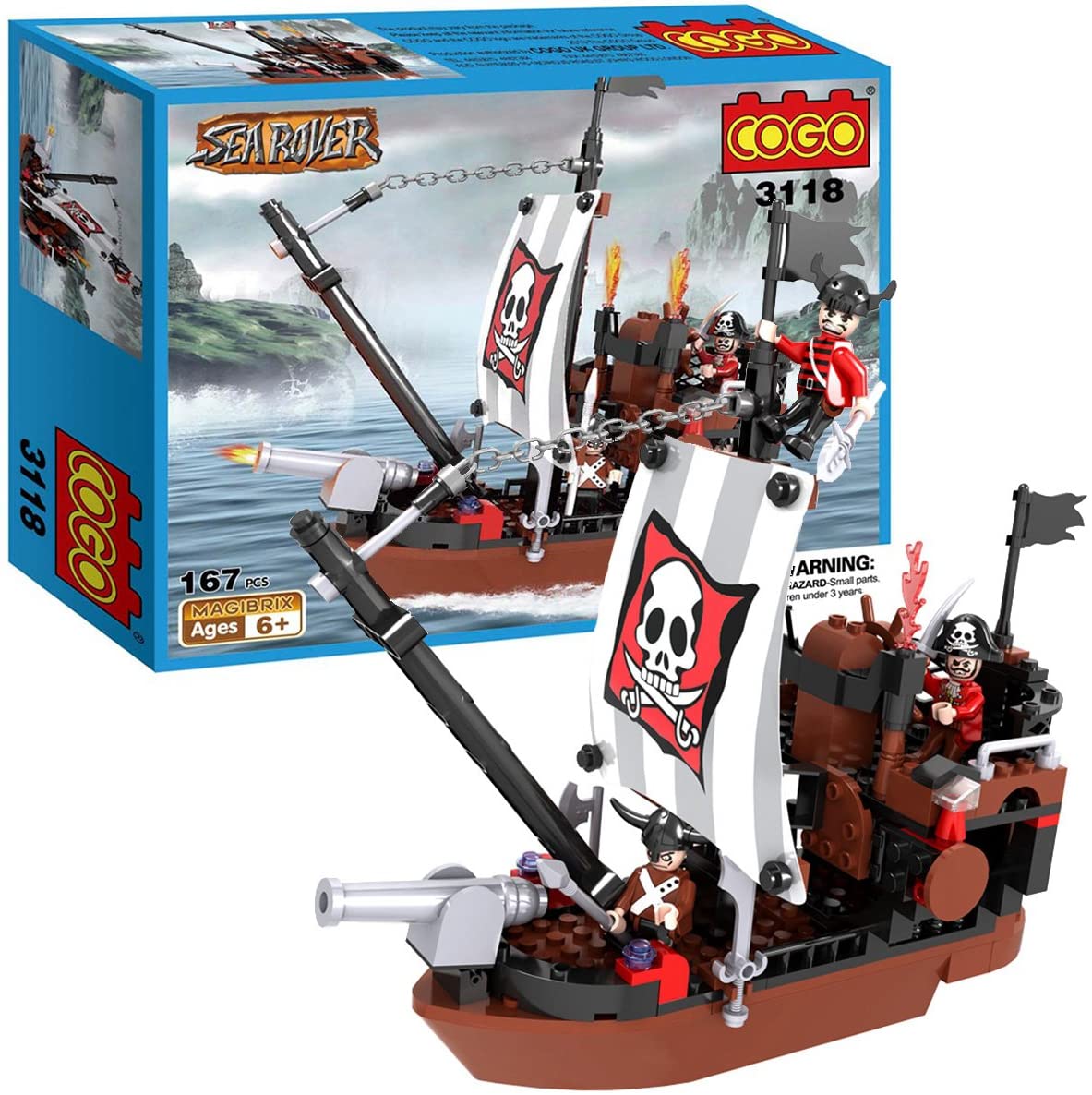 Cogo - 3118 lắp ráp tàu cướp biển - 167 chi tiết