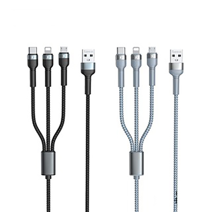 Cáp sạc nam châm đa năng remax rc-169th 3 in 1 lightning, type c, microusb dài 1m 2.1a