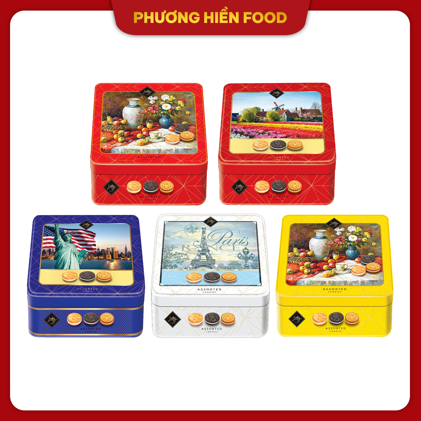 Bánh luckysun 180g hộp thiếc