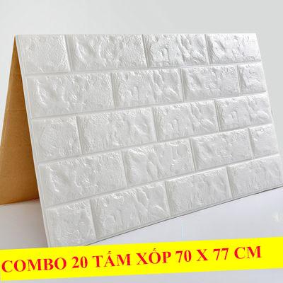 Xốp dán tường 3d giả gạch, combo 20 tấm xốp 70x77cm, l2