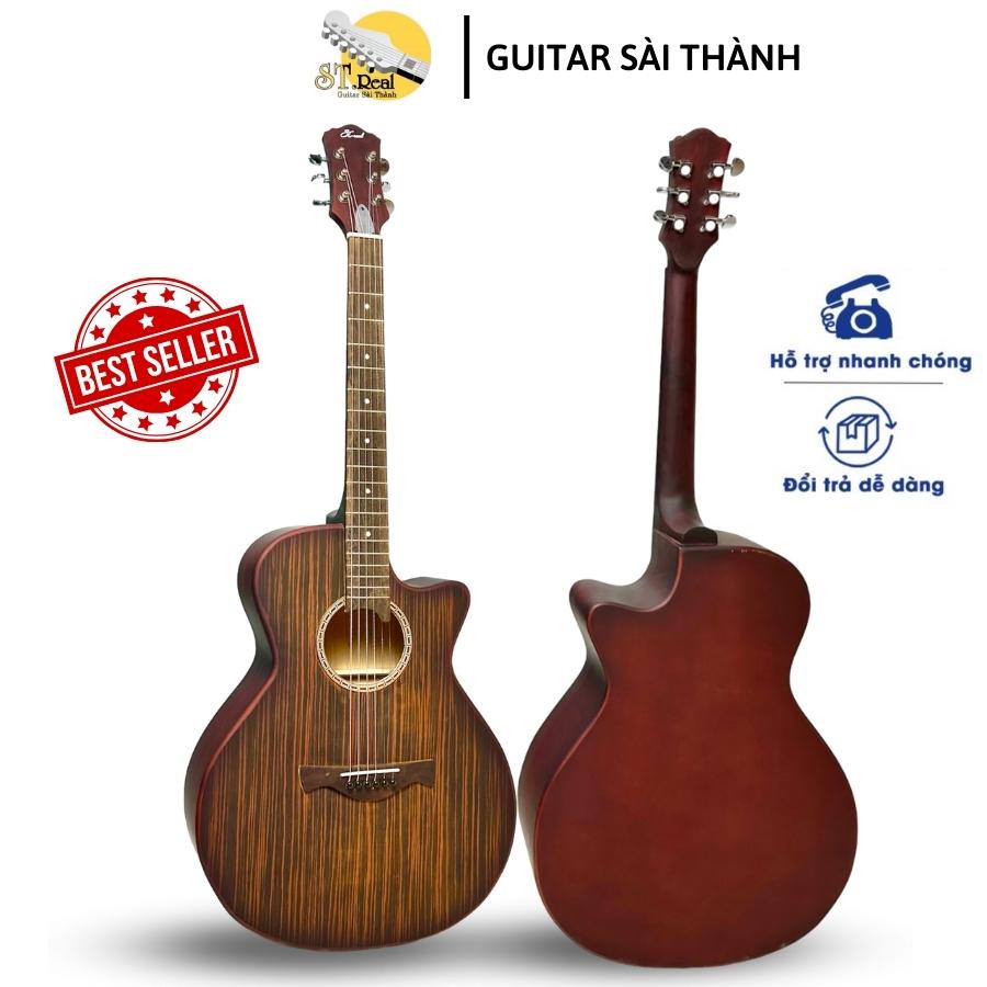 (Miễn Phí Ship) Đàn Guitar Acoustic ST.Real MÃ ST-X1 PRO chính hãng gỗ POLYWOOD EBONY (vân gỗ thật )