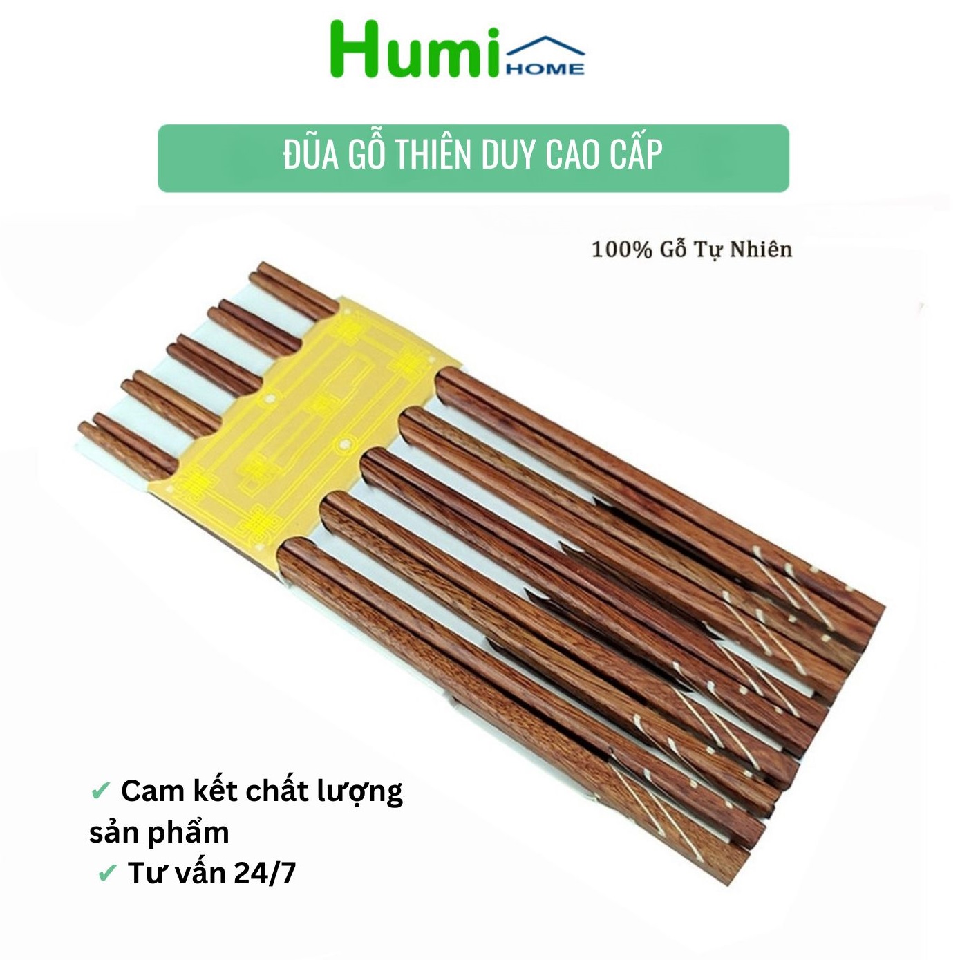 Bộ 10 đôi đũa ăn bằng gỗ cao cấp thiên duy an toàn sức khỏe