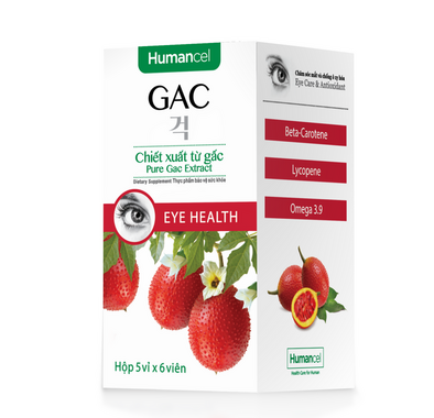 Dầu gấc viên nang Humancel GAC bổ mắt, chống lão hóa, ngăn ngừa ung thư tiêu chuẩn TPCN Hàn Quốc
