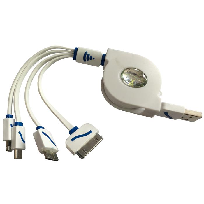 Cáp sạc dây rút 4 đầu xạc đa năng