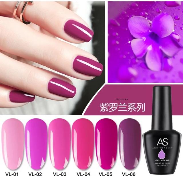 Set 6 chai sơn Gel Tím Violet VL