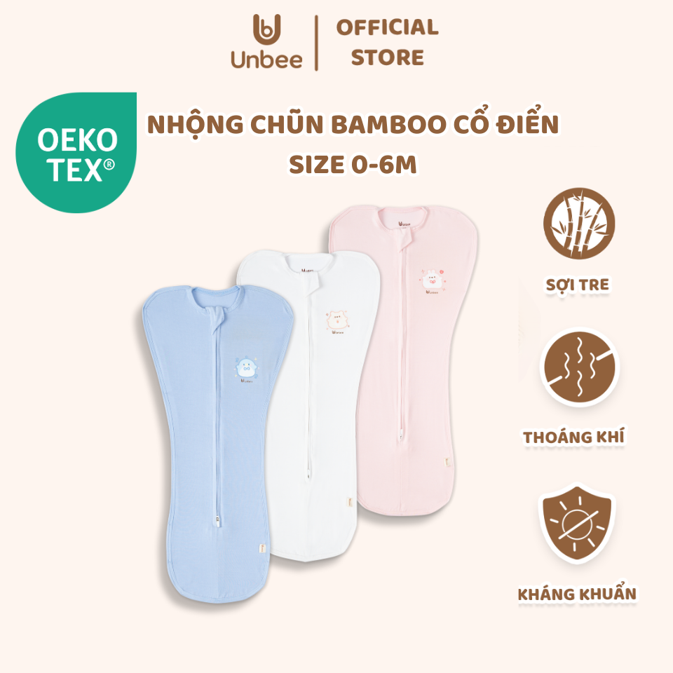 Nhộng Chũn Cho Bé Sơ Sinh 0-6 Tháng UNBEE Chất Bamboo Mềm Mại Co Giãn Đàn Hồi Giúp Bé Ngủ Ngon Chống Giật Mình