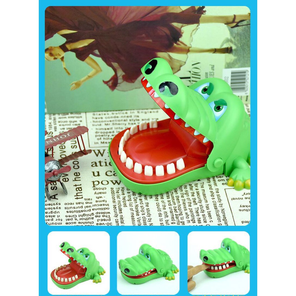 Bộ Khám răng Cá Sấu size 15cm - Cá Sấu cắn tay - đồ chơi Xim's Mart