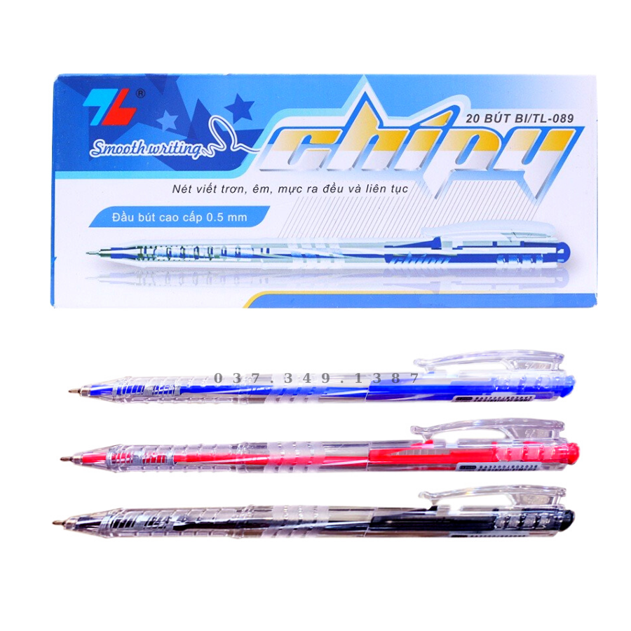 Hộp 20 cây bút bi thiên long tl089 có thể thay ruột bút