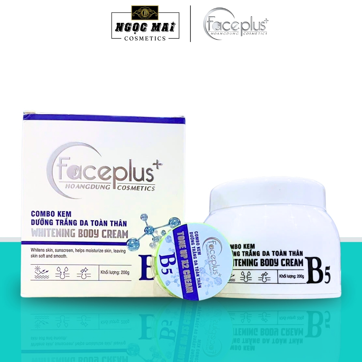 [Mẫu mới] Combo Kem Body + Kích trắng Faceplus+ dưỡng trắng da cấp tốc chiết xuất nha đam (200g)
