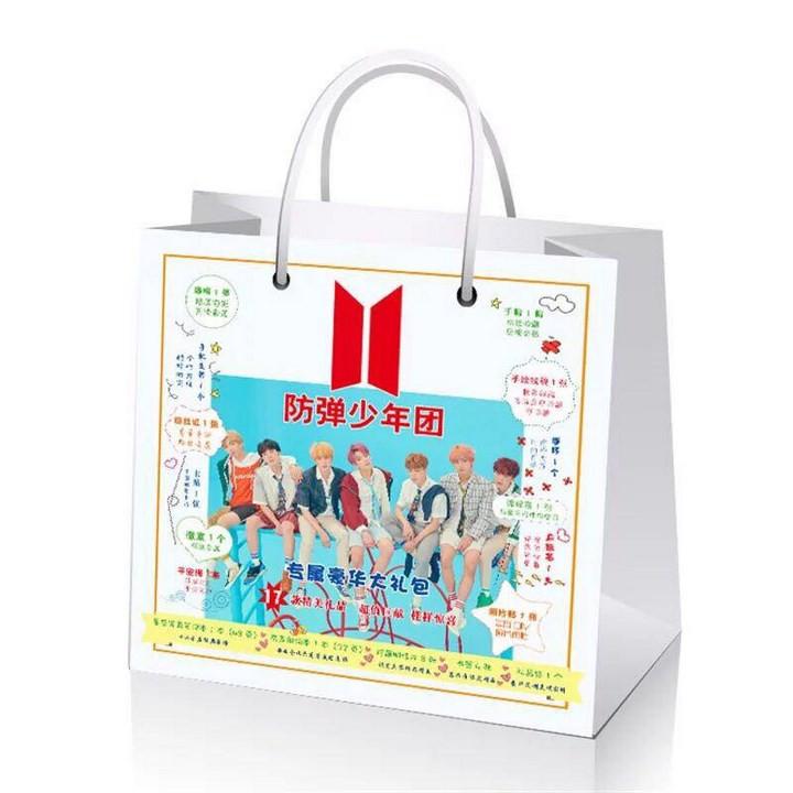 Túi quà Bangtan Boys mẫu 1 có poster postcard bookmark banner huy hiệu thiếp ảnh dán album ảnh army