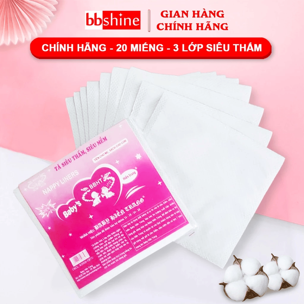  Miếng lót phân su Hiền Trang chính hãng BBShine Tấm lót sơ sinh cho bé kèm tem 7 màu  Combo 100 miếng  – SS029 
