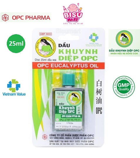 Dầu Khuynh Diệp OPC Chai 25ml Nước Dầu Màu Xanh