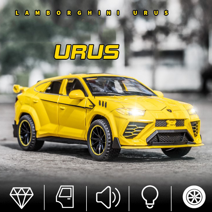 Mô hình xe Lambo Urus kim loại, có đèn, âm thanh, chạy bánh đà, quà tặng,  xe đồ chơi tỷ lệ 1:32 