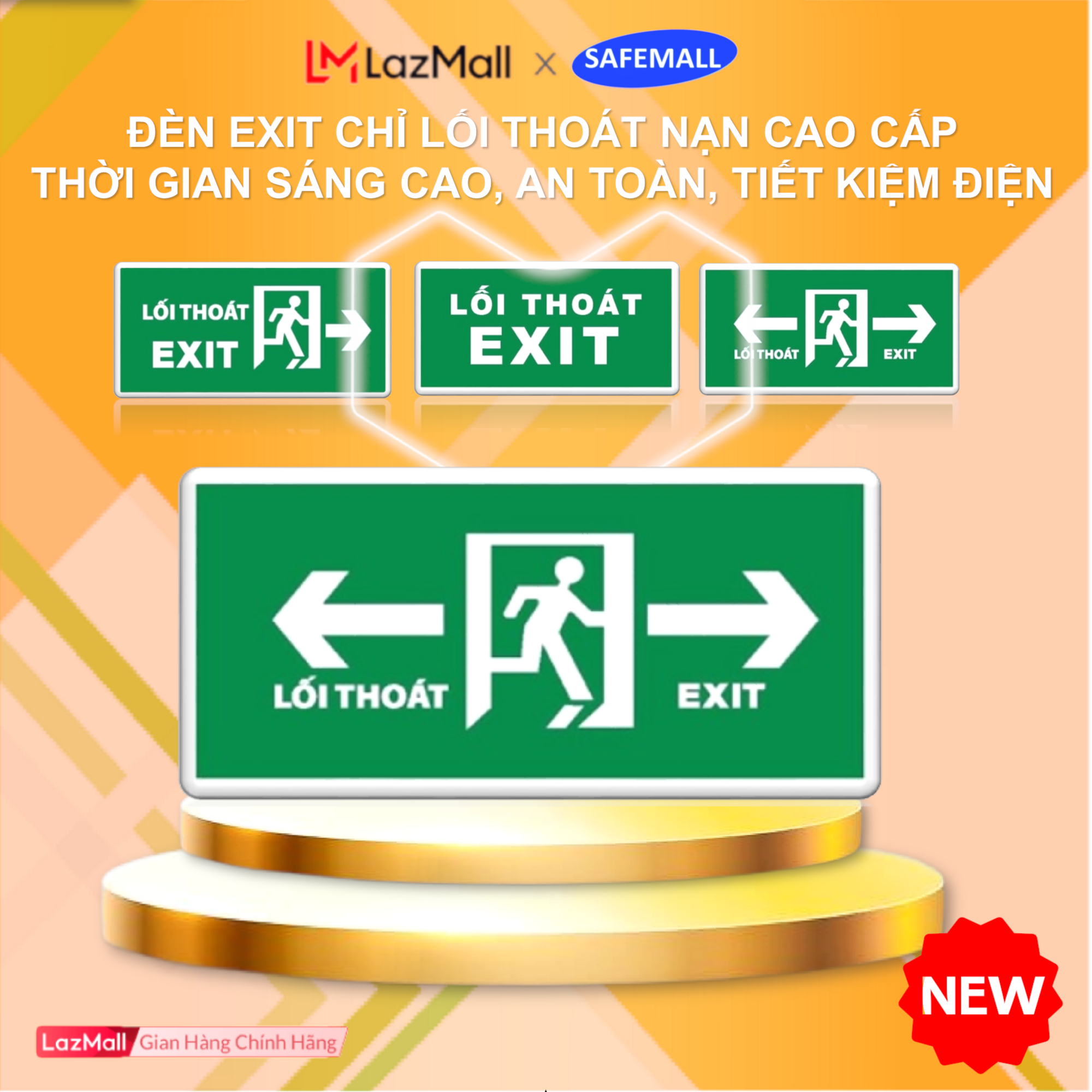 Đèn exit chỉ dẫn thoát hiểm Vinfire lighting đèn chỉ hướng thoát nạn thời gian chiếu sáng trên 120 phút, Đèn thoát hiểm khi xảy ra sự cố mất điện, cháy, nổ ... an toàn tiết kiệm điện - Hàng Chính Hãng