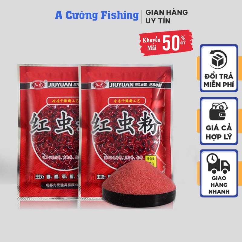 Bột trùng chỉ đỏ trộn mồi câu cá - chuyên chép và rô phi