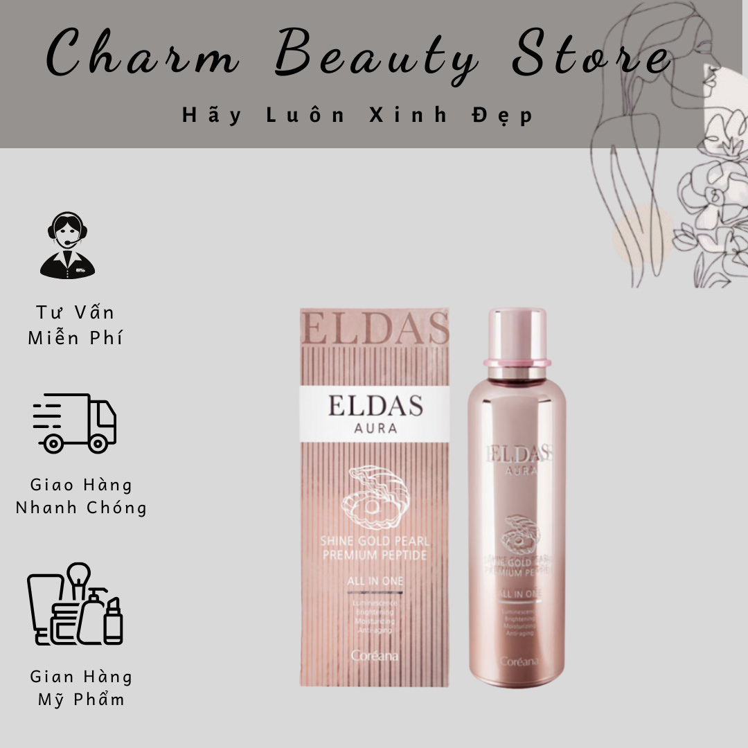 Tinh Chất Tế Bào Gốc Eldas Aura Shine Gold Pearl Premium Peptide All In One Coréana 100ml