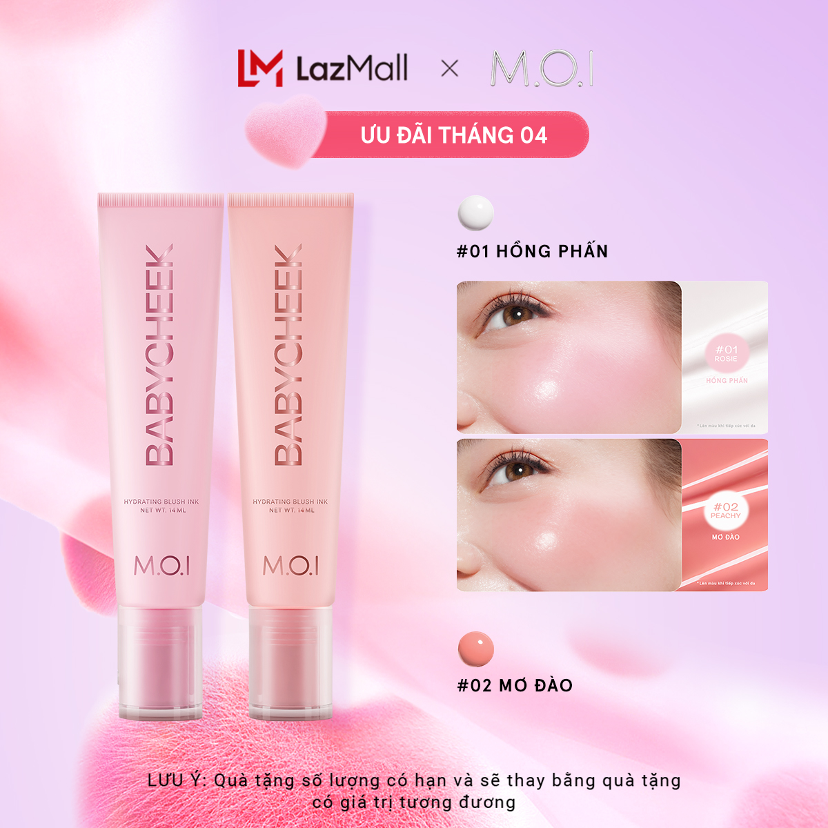 Má hồng sữa ửng hồng tự nhiên MOI Baby Cheek 14ml – Baby Cheek Hydrated Blush Ink 14ml