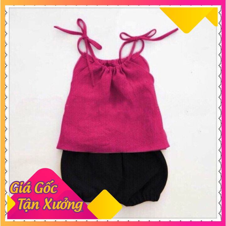 Bộ quần áo 2 dây cho bé, bộ 2 dây quần đùi bo ống bé gái, set bộ hai dây siêu dễ thương, chất mịn mát, an toàn cho bé