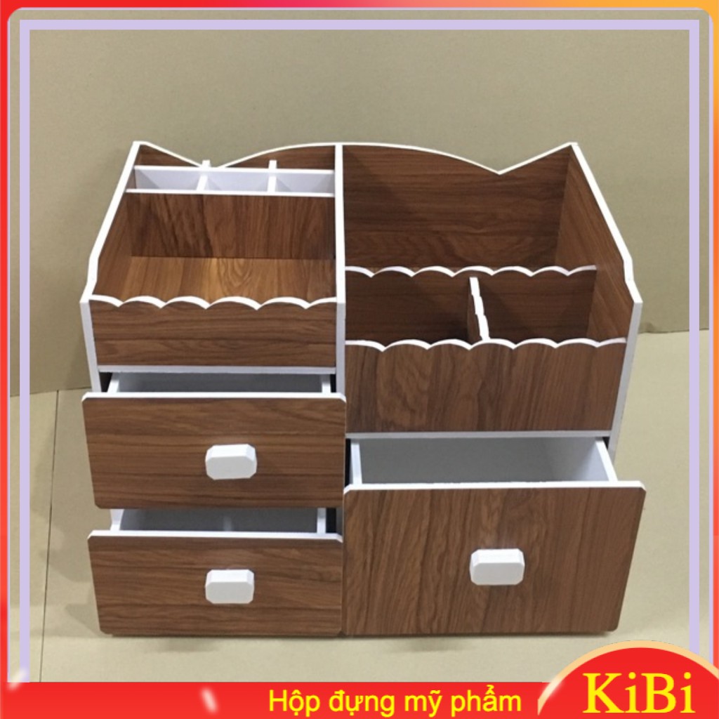 Kệ đựng mỹ phẩm màu gỗ