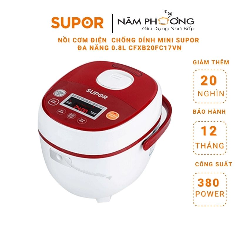 Nồi cơm điện tử supor 0,8l cfxb20fc17a-35