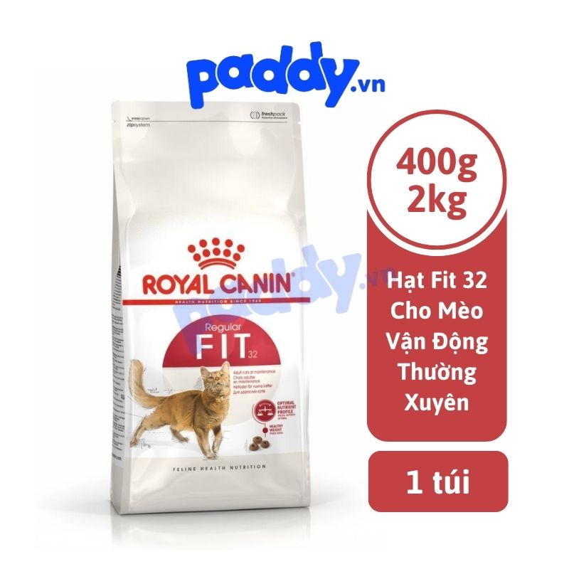 Thức Ăn Hạt Cho Mèo Trưởng Thành Vận Động Thường Xuyên Royal Canin Fit 32