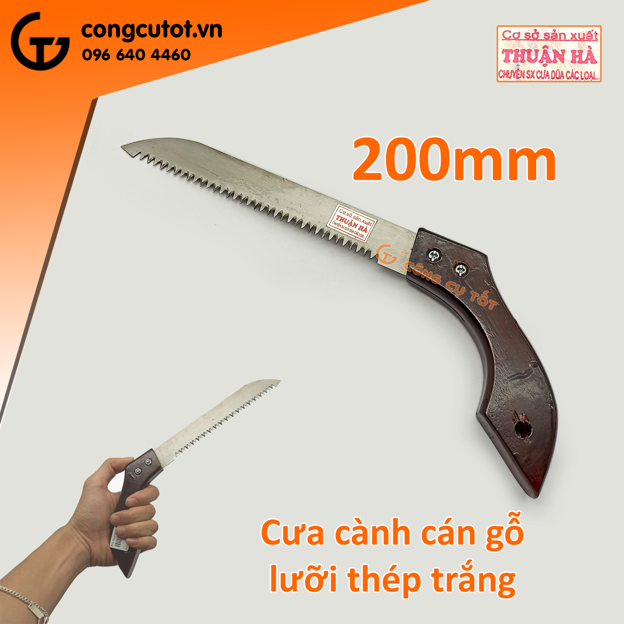 Cưa cắt cành cây cán gỗ Thuận Hà