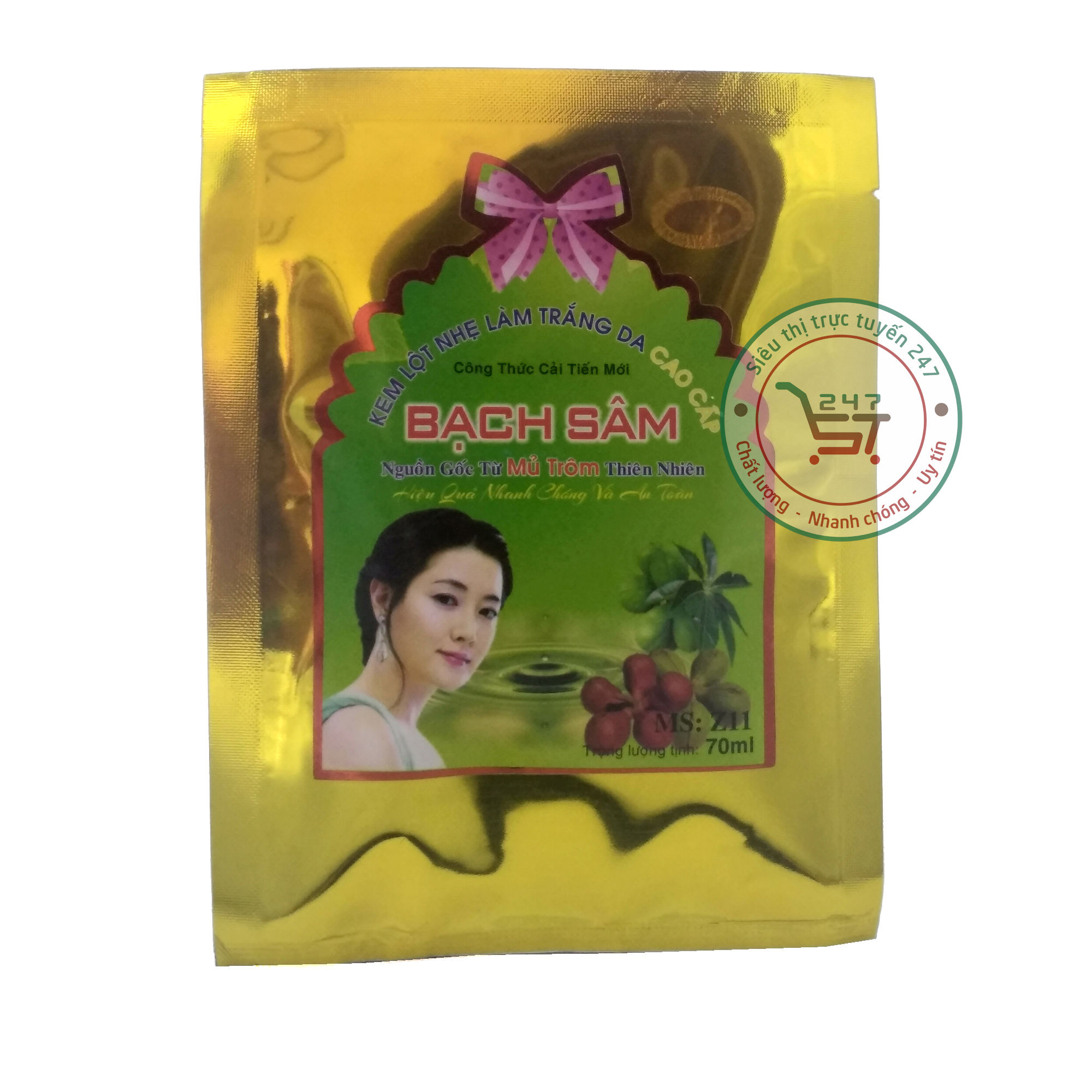 Kem lột nhẹ làm trắng da Bạch sâm - Mủ trôm 70ml (Tím) tẩy tế bào chết chăm sóc da tại nhà hiệu quả