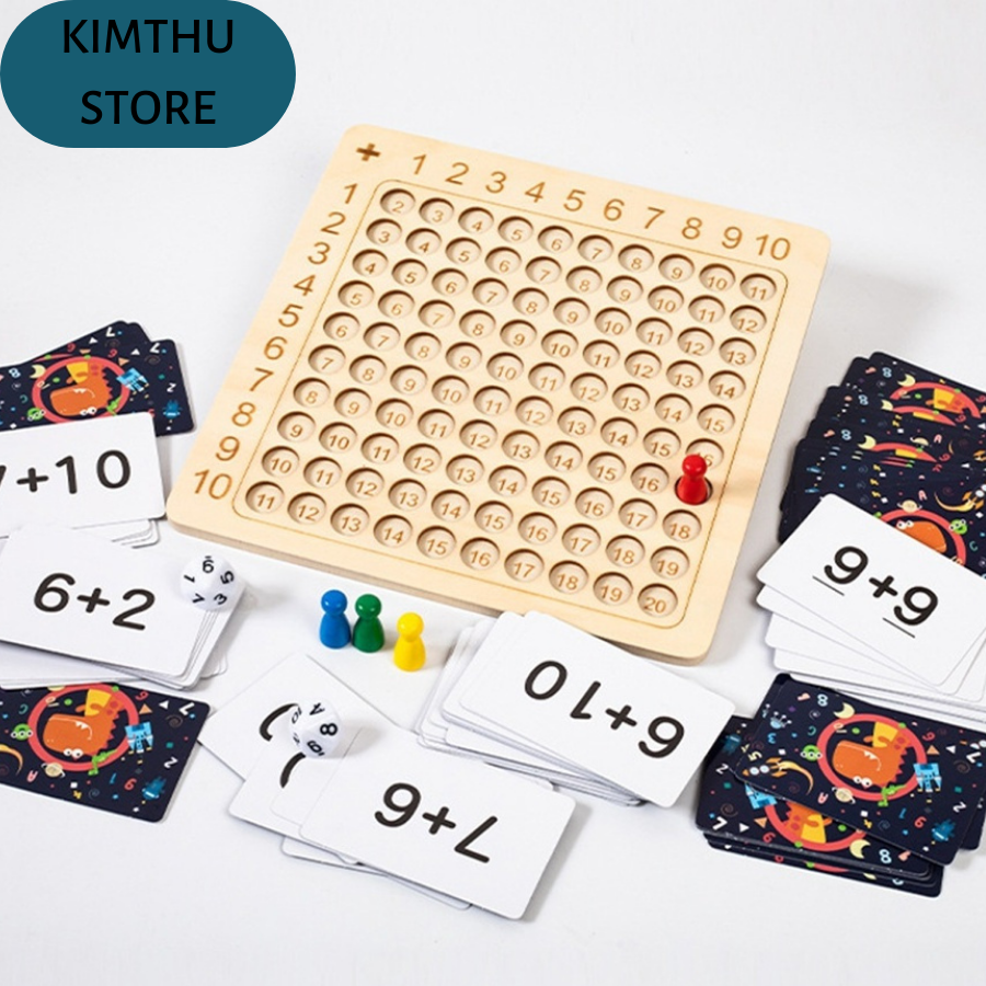 Bảng đồ chơi gỗ học cửu chương toán giáo dục theo phương pháp Montessori - giúp cho các bé ghi nhớ nhanh bảng cửu chương
