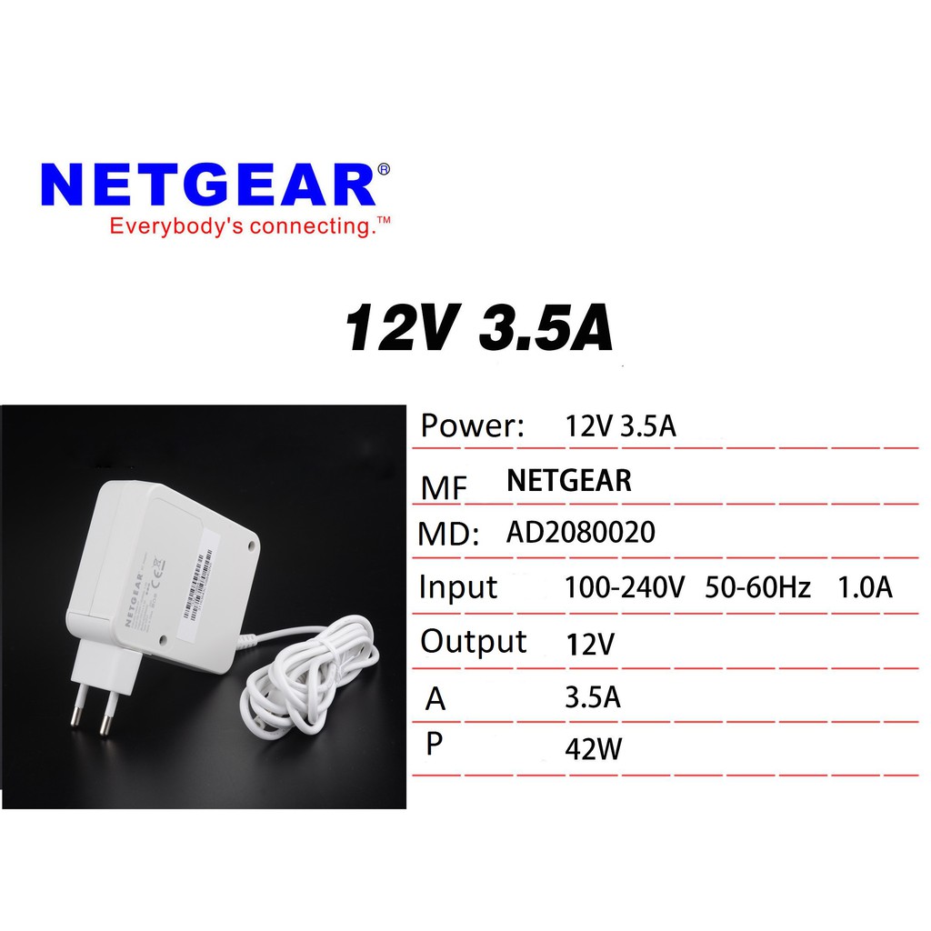Nguồn 12v 3.5a dc5.5x2.1mm netgear