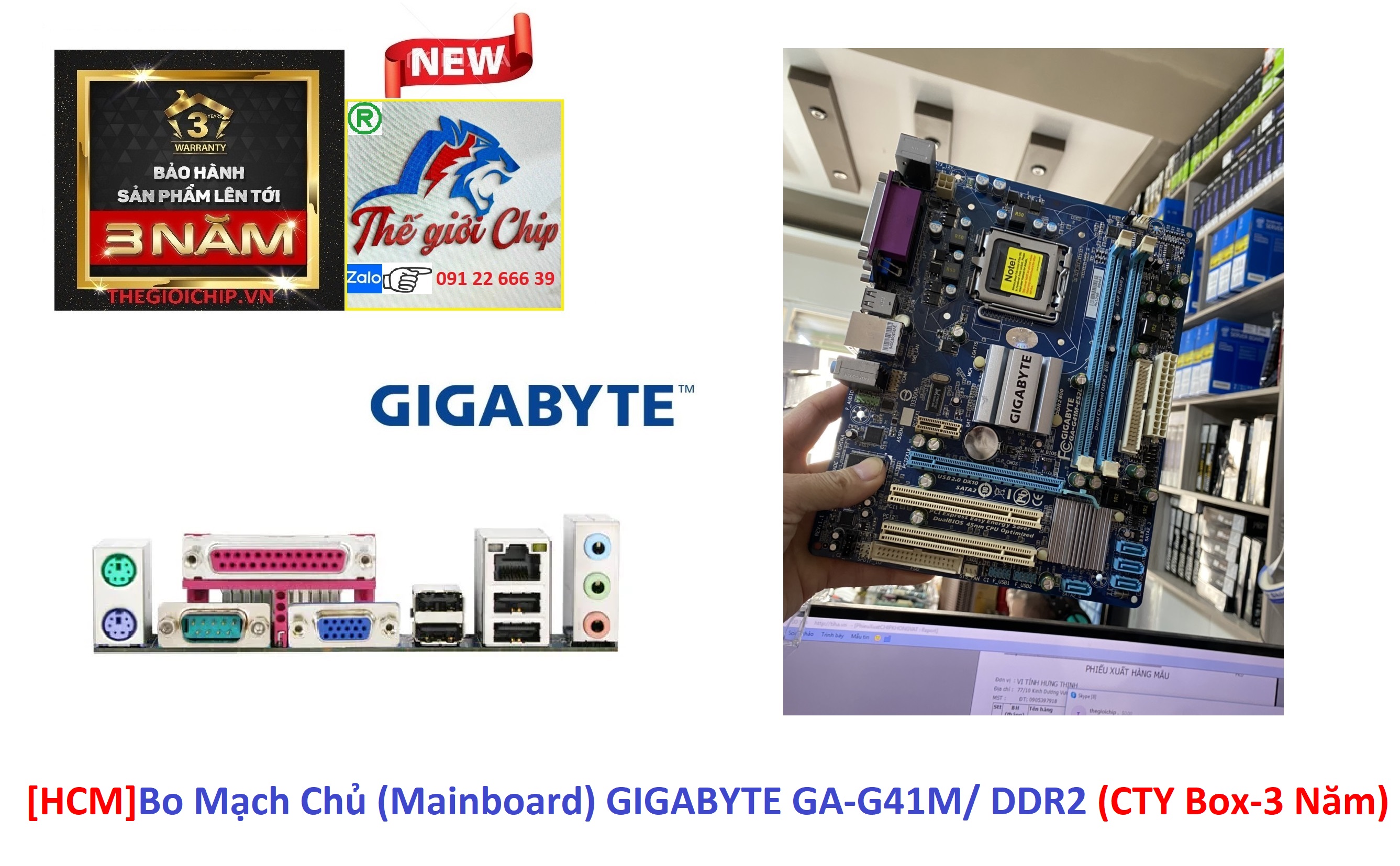 [HCM]Bo Mạch Chủ (Mainboard) GIGABYTE GA-G41M/ DDR2 (CTY Box-3 Năm)