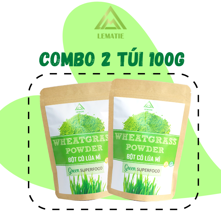 Combo 02 túi bột cỏ lúa mì lematie