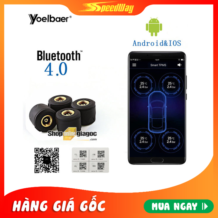 Cảm biến áp suất lốp điểu khiển bằng điện thoại van ngoài