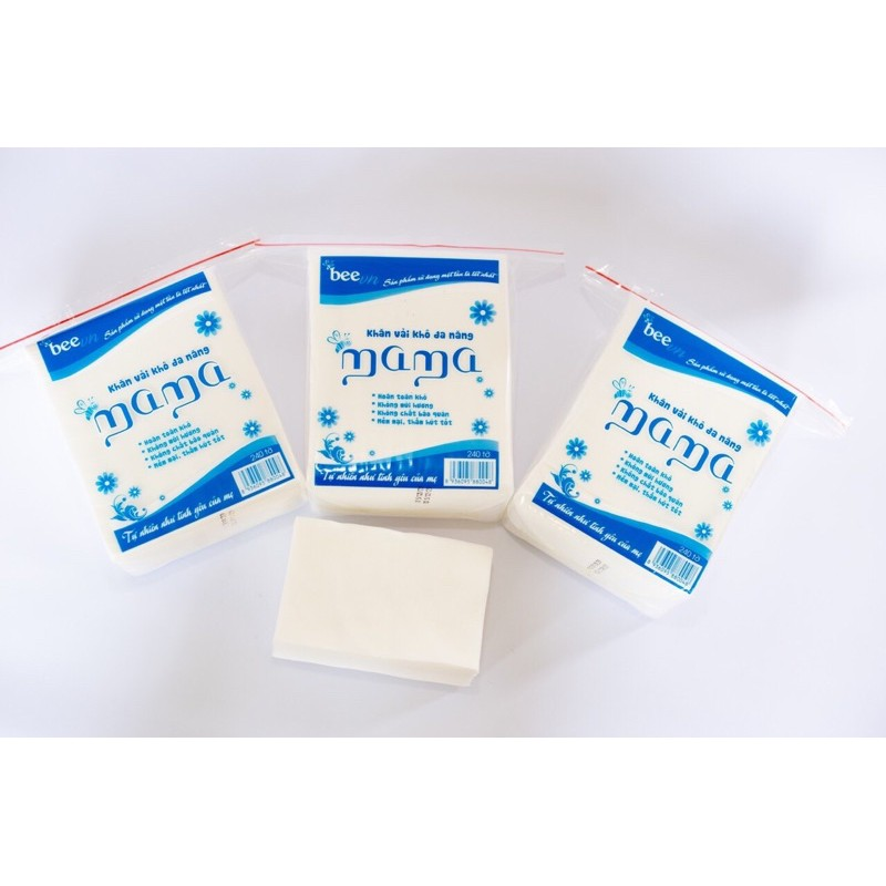 Combo 3 gói Khăn vải khô đa năng Mama (240 chiếc/túi)