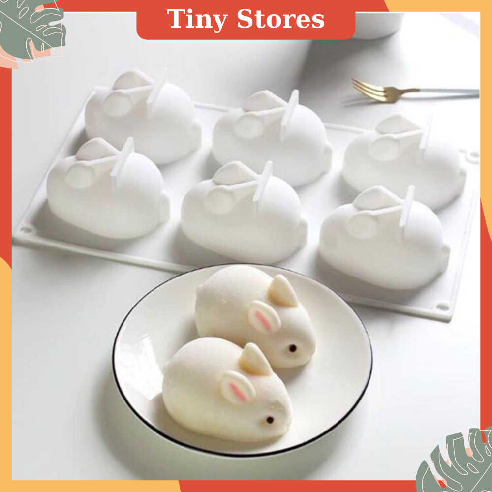Khuôn silicon làm rau câu thỏ ngọc - Khuôn silicone làm thạch, pudding, flan, kẹo dẻo, socola Tiny Stores